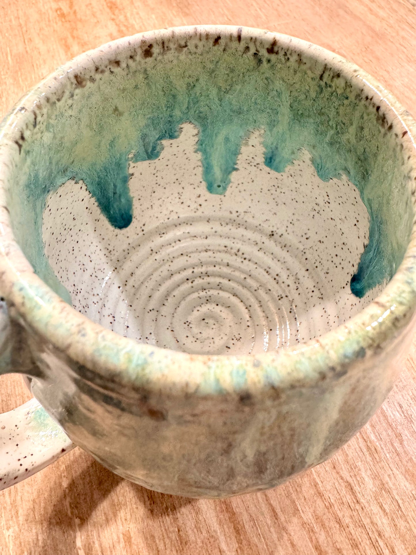 Mug in Drippy Turquoise Chowder, 18 oz