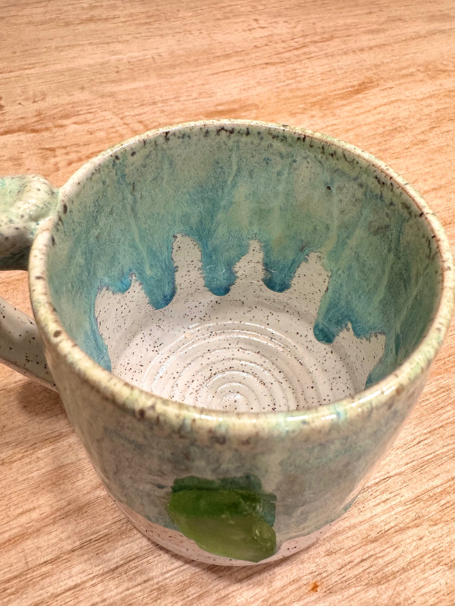 Seaglass Mug in Drippy Turquoise Chowder, 20oz